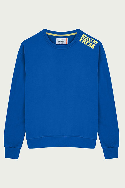 Healthy Freak Sax Blue Sweatshirt %100 Organic Cotton