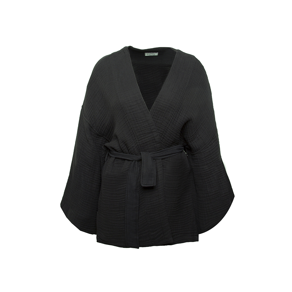 Aura Müslin Kimono Ceket Siyah