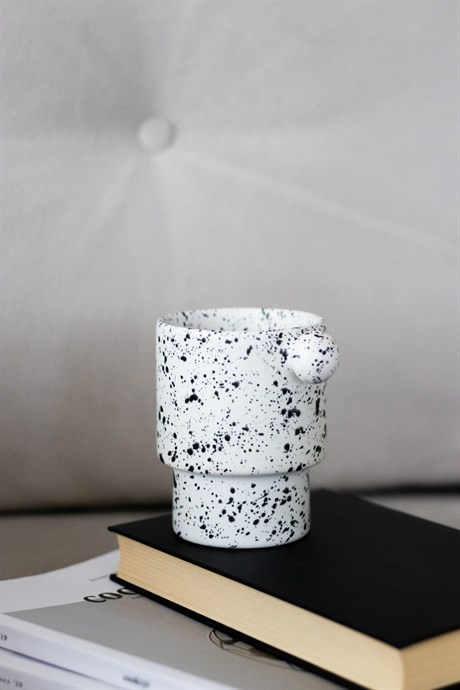 Beige & Stone Colorfull Coffe Collection Top Kulplu El Yapımı Benekli Seramik Kupa