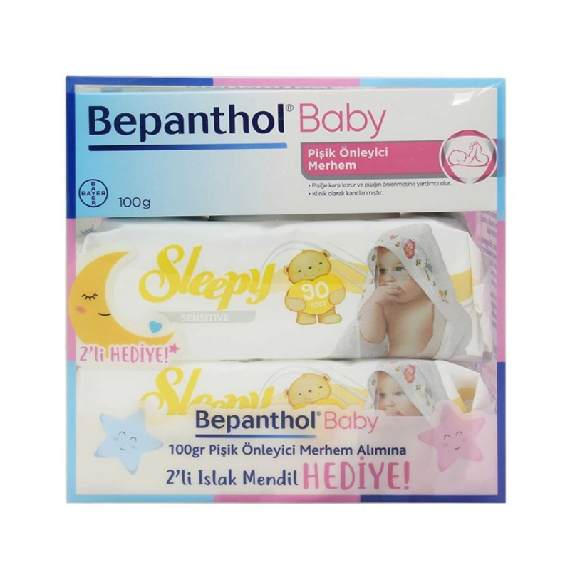 Bepanthol Baby Pişik Önleyici Merhem 100 gr + 2li Islak Mendil HEDİYE!
