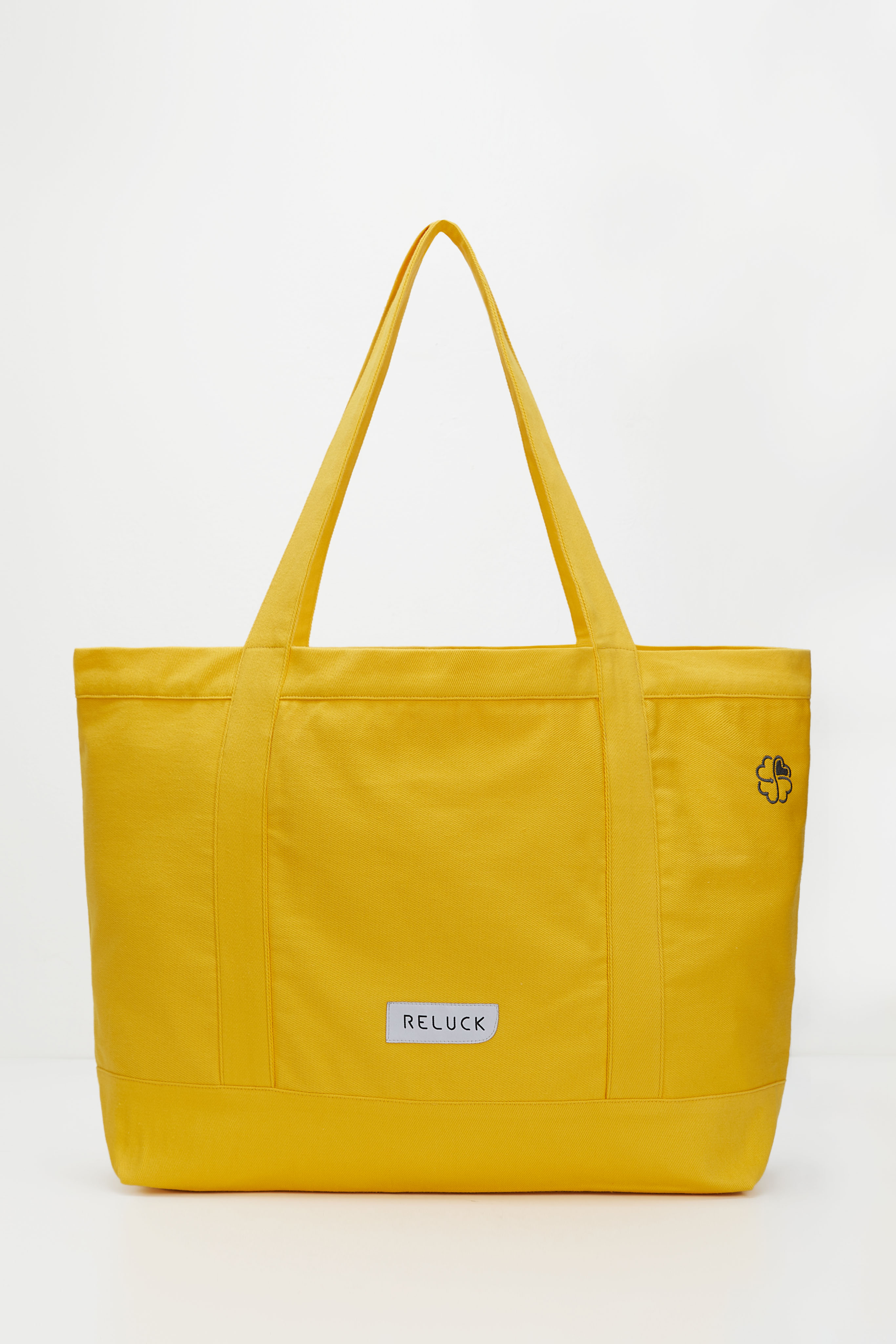 %100 RECYCLED BIG TOTE BAG YELLOW