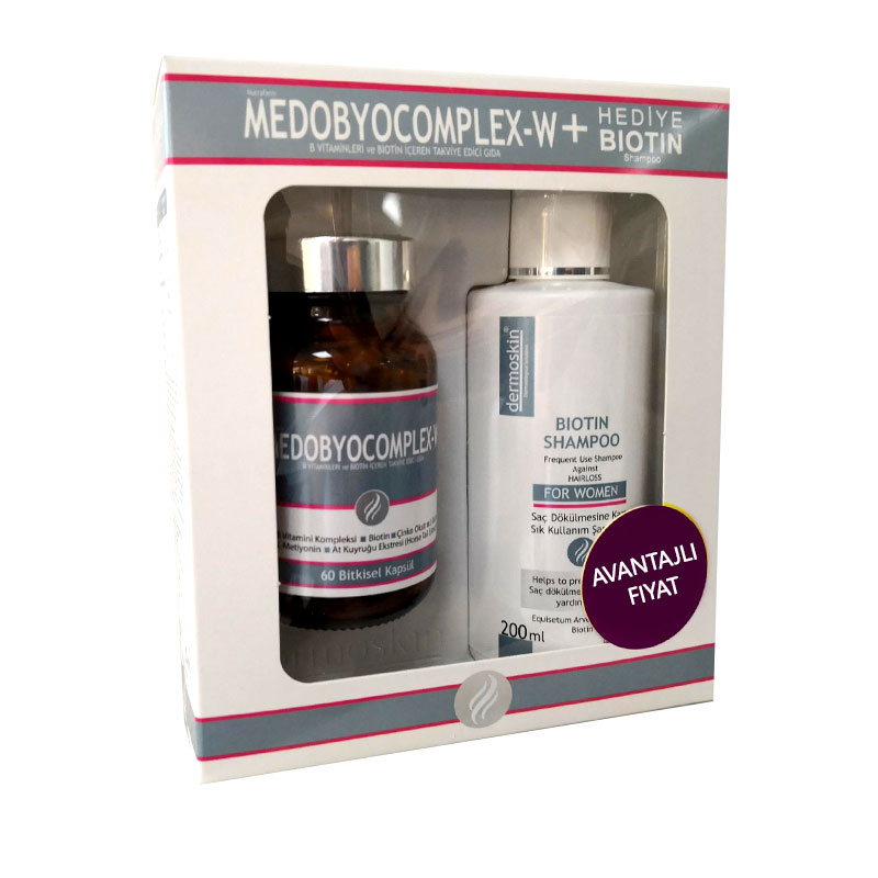Dermoskin Medobiocomplex-W +Biotin Şampuan Hediyeli Paket