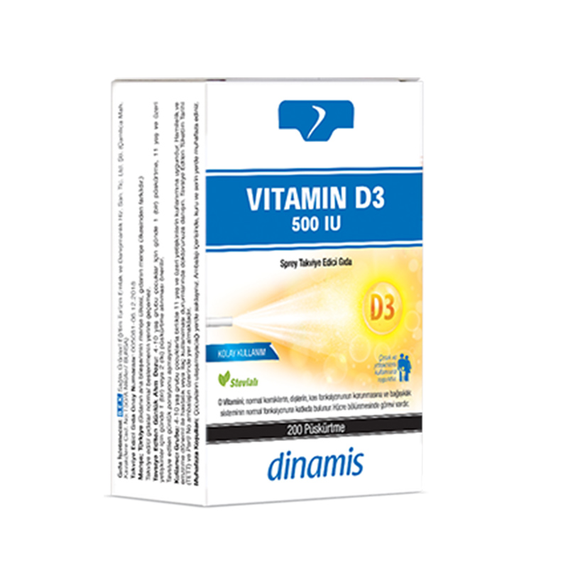 Dinamis 500 IU Vitamin D3 Sprey Takviye Edici Gıda 200 Püskürtme