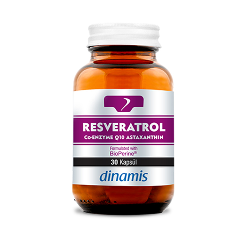 Dinamis Resveratrol Co-Enzyme Q10 Astaxanthin Takviye Edici Gıda 30 Kapsül