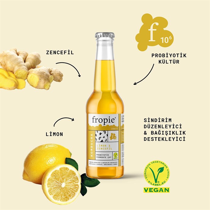 Limon & Zencefilli Probiyotik Kombucha - 250 ml