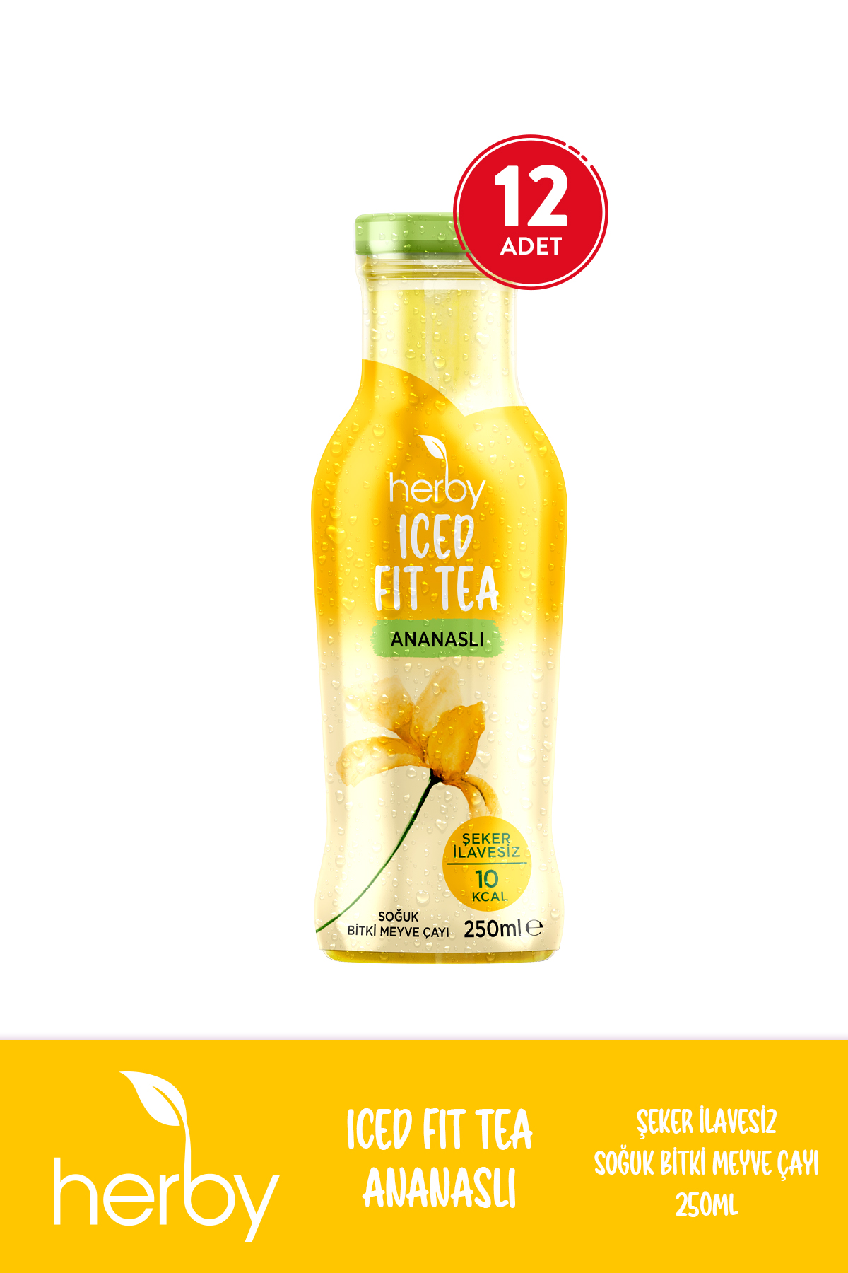 Herby Iced Fit Tea Ananaslı 250 ml x 12 Adet