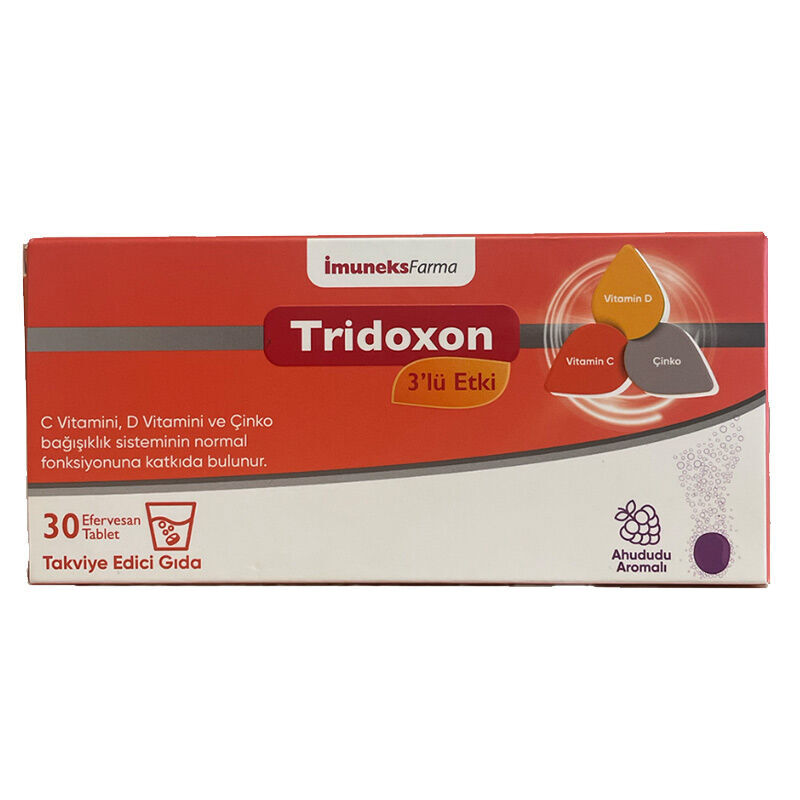 İmuneks Farma Tridoxon 3lü Etki Takviye Edici Gıda 30 Efervesan Tablet