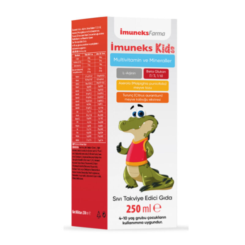 Imuneks Kids Multivitamin ve Mineraller İçeren Sıvı Takviye Edici Gıda 250 ml
