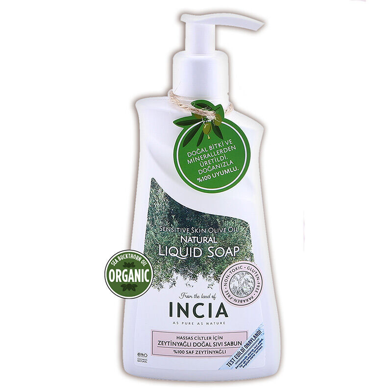 INCIA Hassas Ciltler İçin Zeytinyağlı Doğal Sıvı Sabun 250 ml
