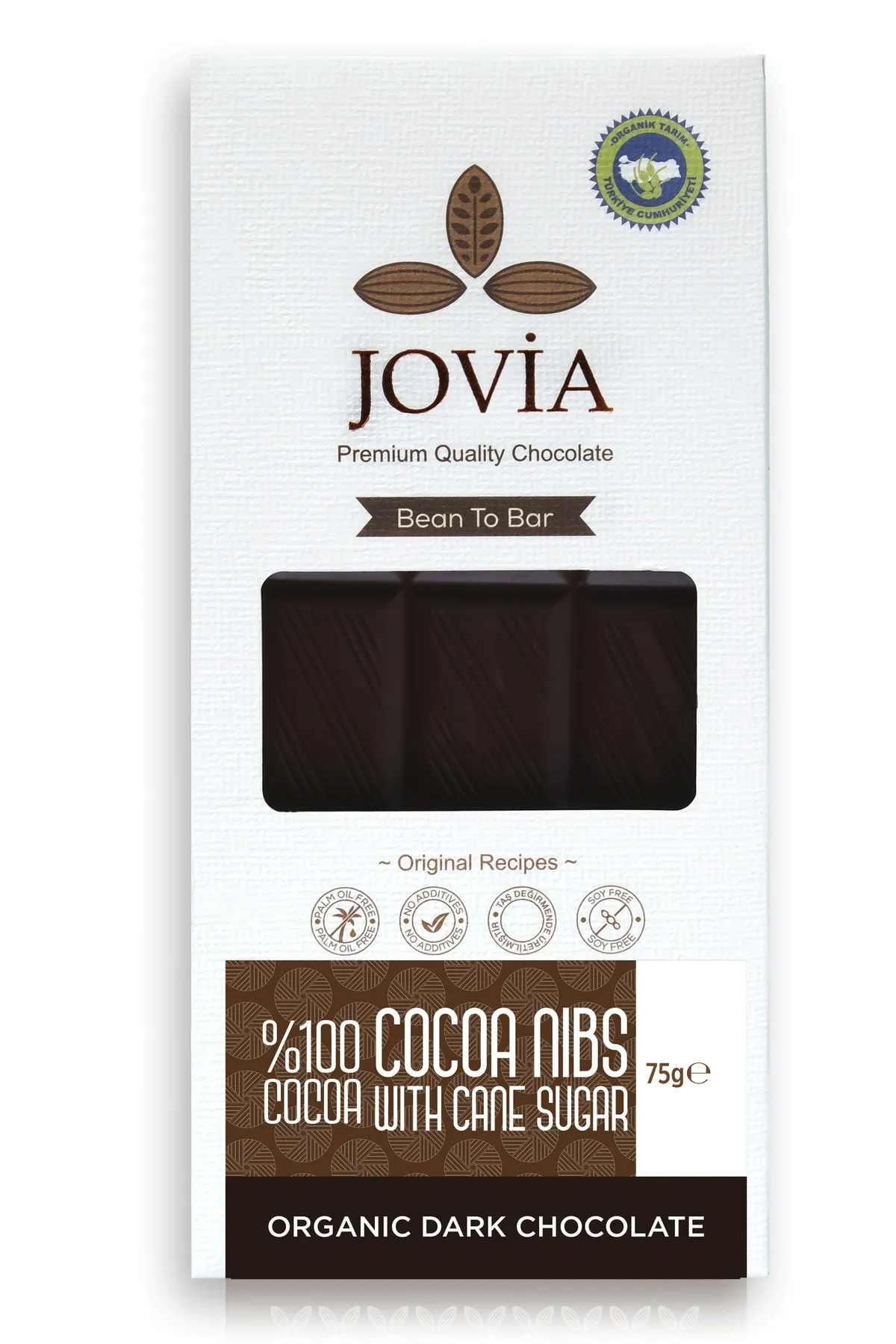  Jovia Organik %100 Bitter Çikolata-kakao Parçacıklı 75 gr
