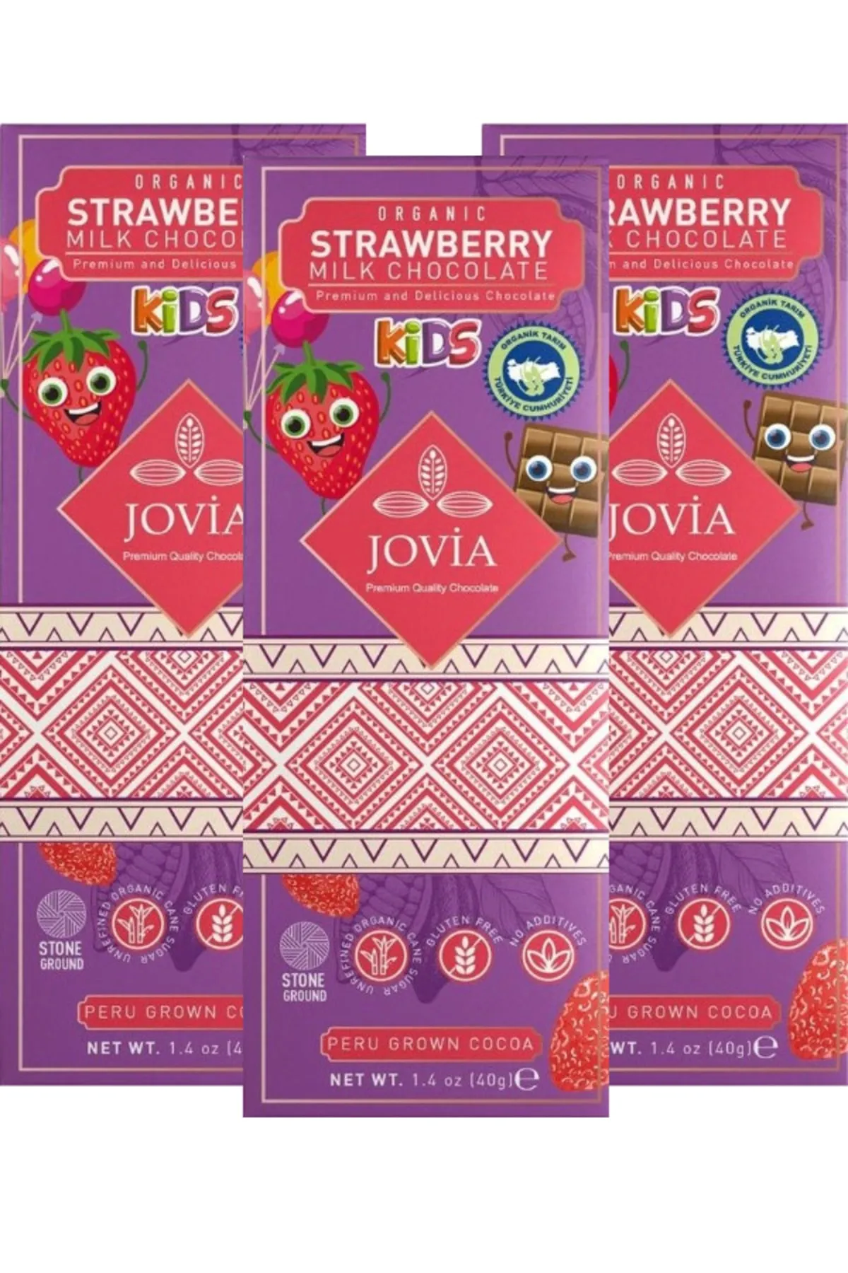 Çilekli Çikolata Kids 40 Gr 3'lü Avantaj Paket