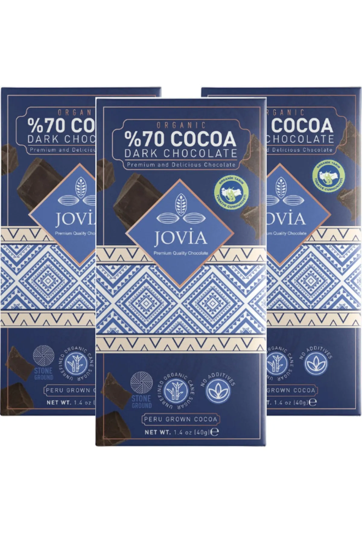 Organik %70 Bitter Çikolata-yaban Mersini&badem&açai 3'lü Avantajlı Paket