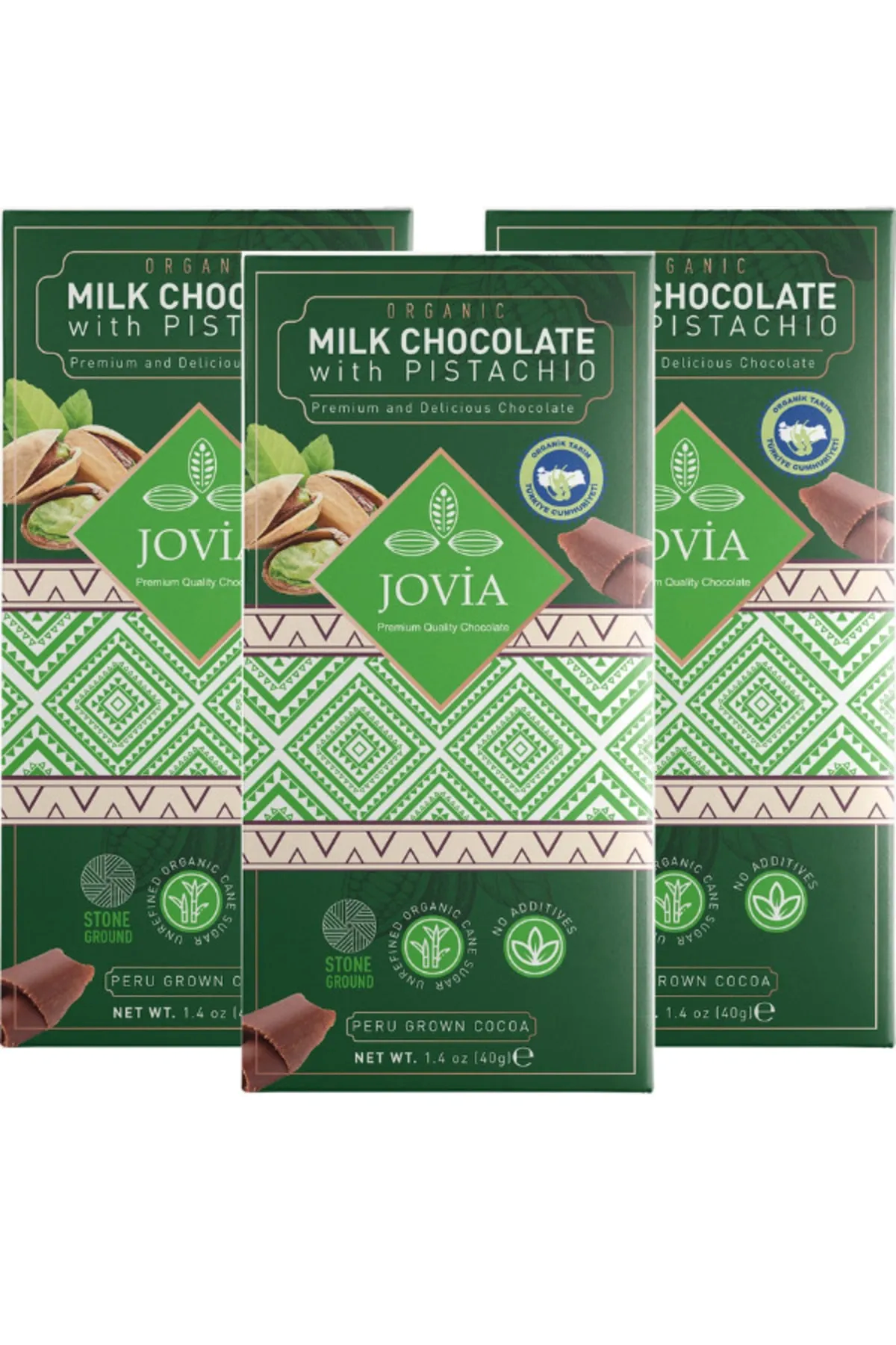 Organik Sütlü Çikolata-antep Fıstıklı 3'lü Avantaj Paket