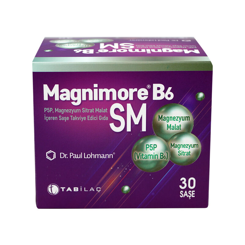 Magnimore B6SM Magnezyum Sitrat Malat Takviye Edici Gıda 30 Saşe