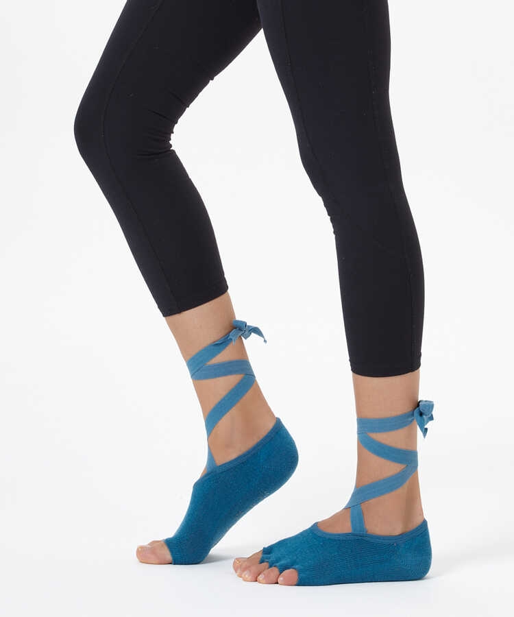 Mavi Kayışlı Yoga & Pilates Çorabı