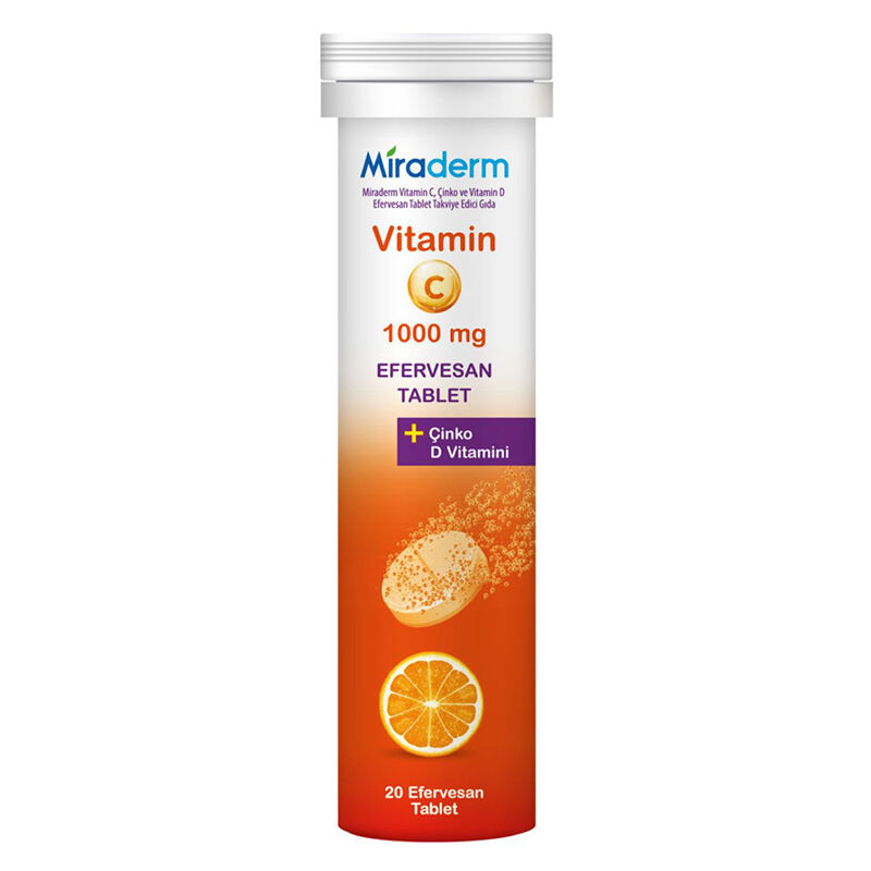 Miraderm Vitamin C 1000 mg 20 Efervesan Tablet