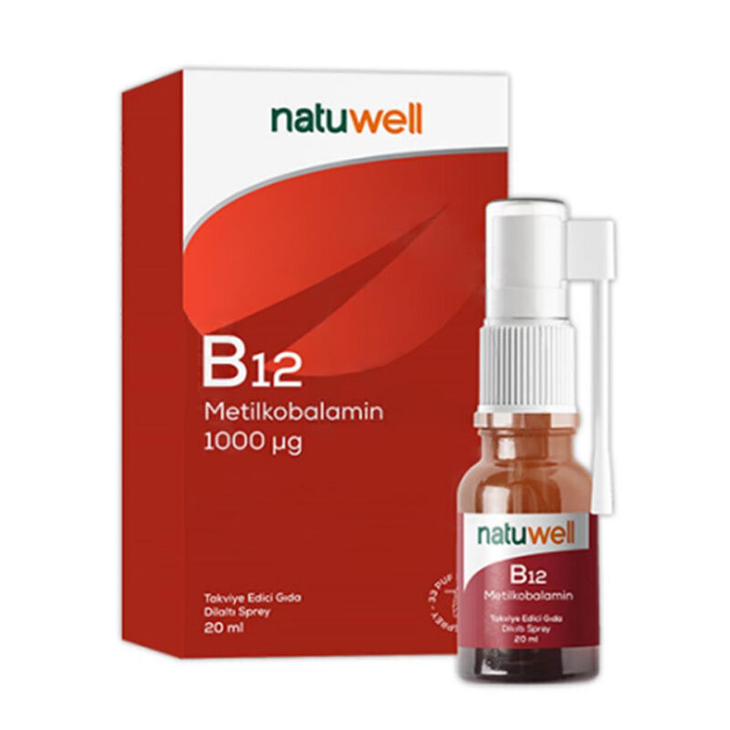 Natuwell B12 1000 ug Takviye Edici Gıda Dilaltı Sprey 20 ml