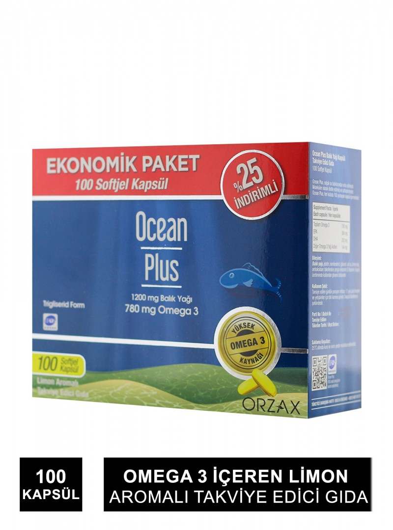 Ocean Plus Omega-3 100 Kapsül %25 İndirimli