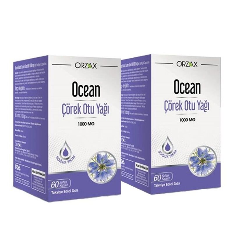 Orzax Ocean Çörek Otu Yağı 1000 mg 60 Kapsül | İkincisi Hediye