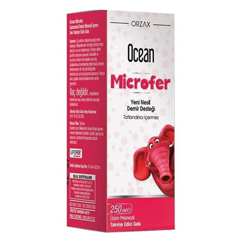 Orzax Ocean Microfer Lipozomal Demir Sıvı Takviye Edici Gıda 250 ml