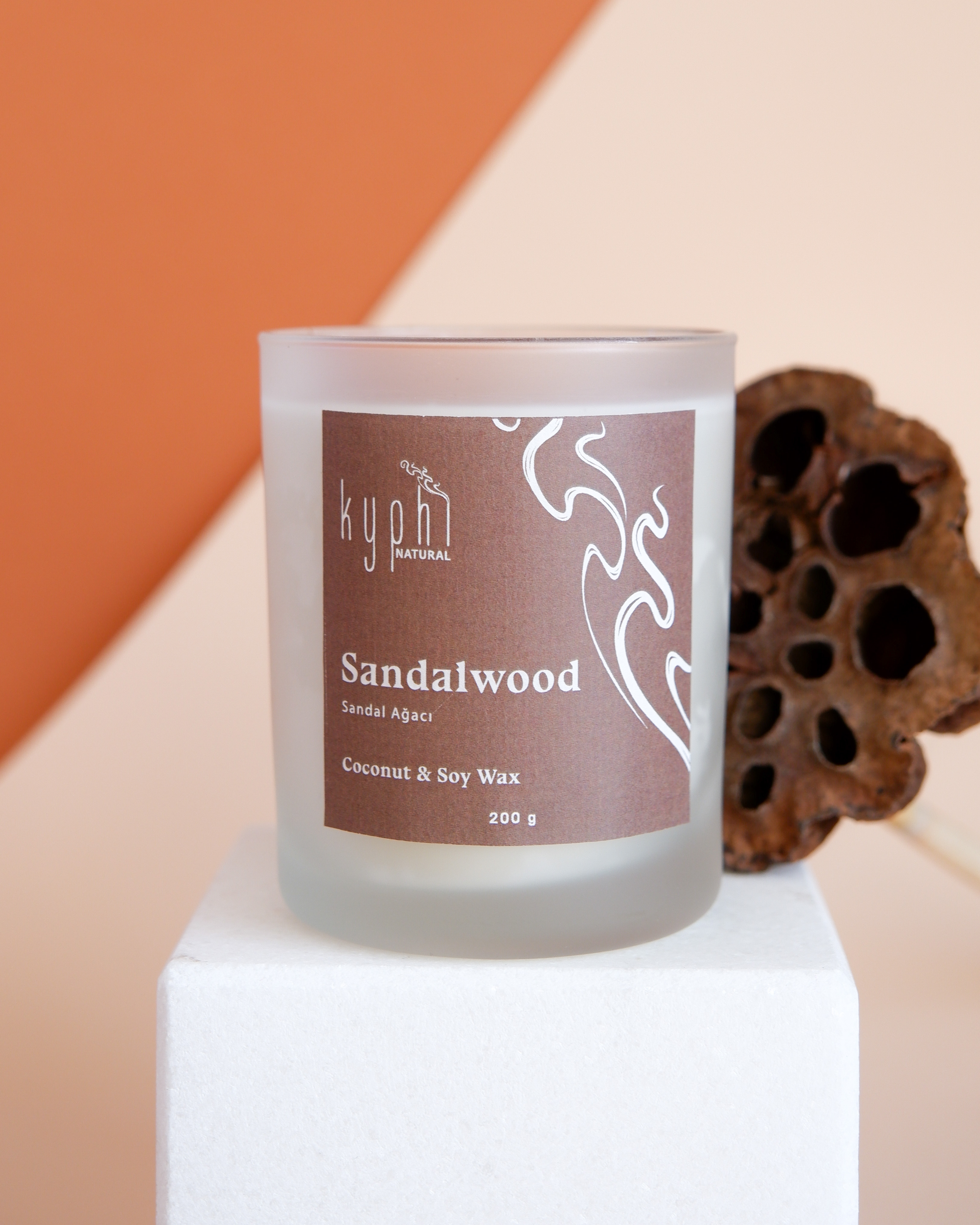 Kyphi Natural ‘'SANDALWOOD'' Candle (Hindistan Cevizi ve Soya Wax Mum)