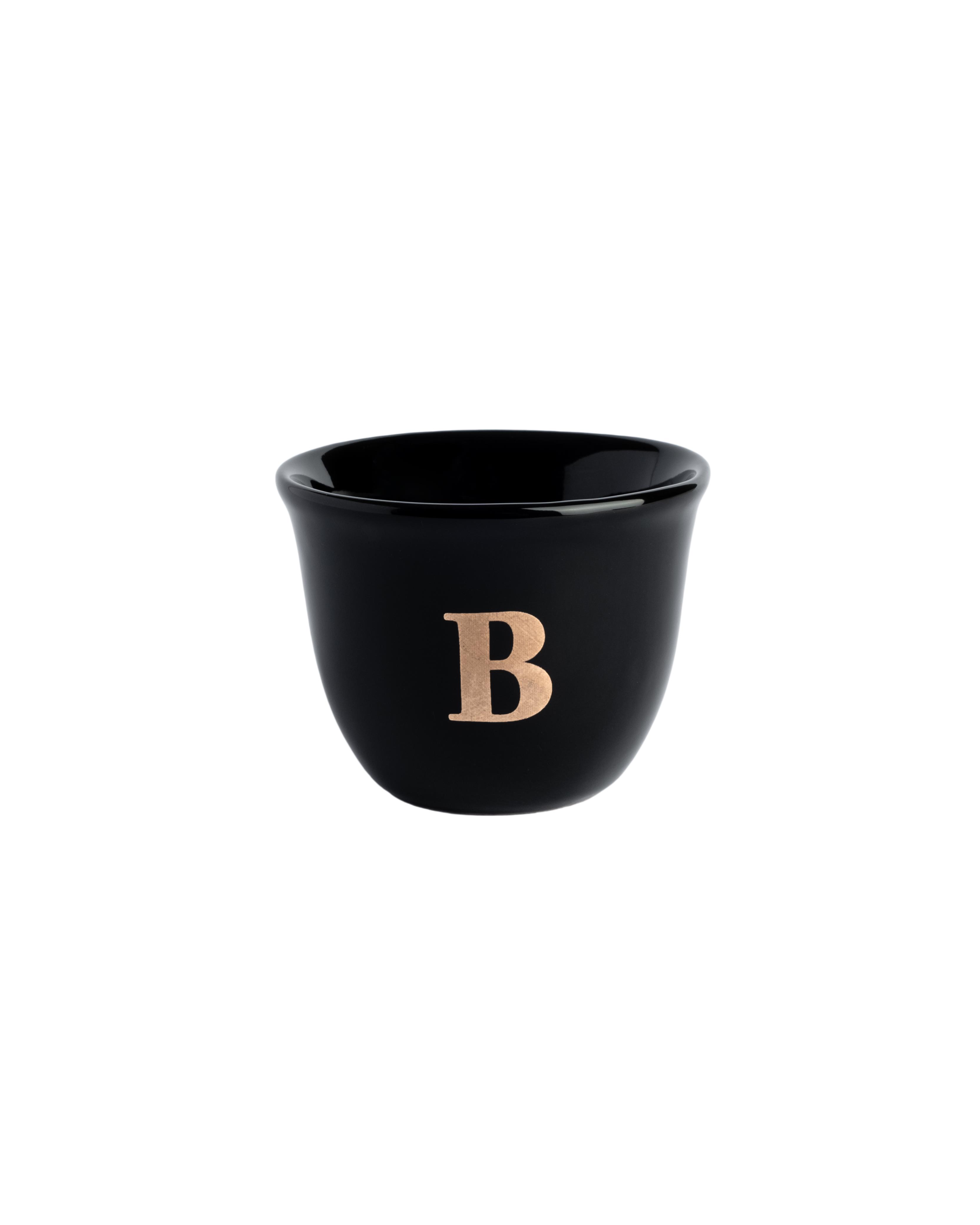 Ecocotton Seramik El Yapımı Espresso Fincanı B Harfi - Siyah