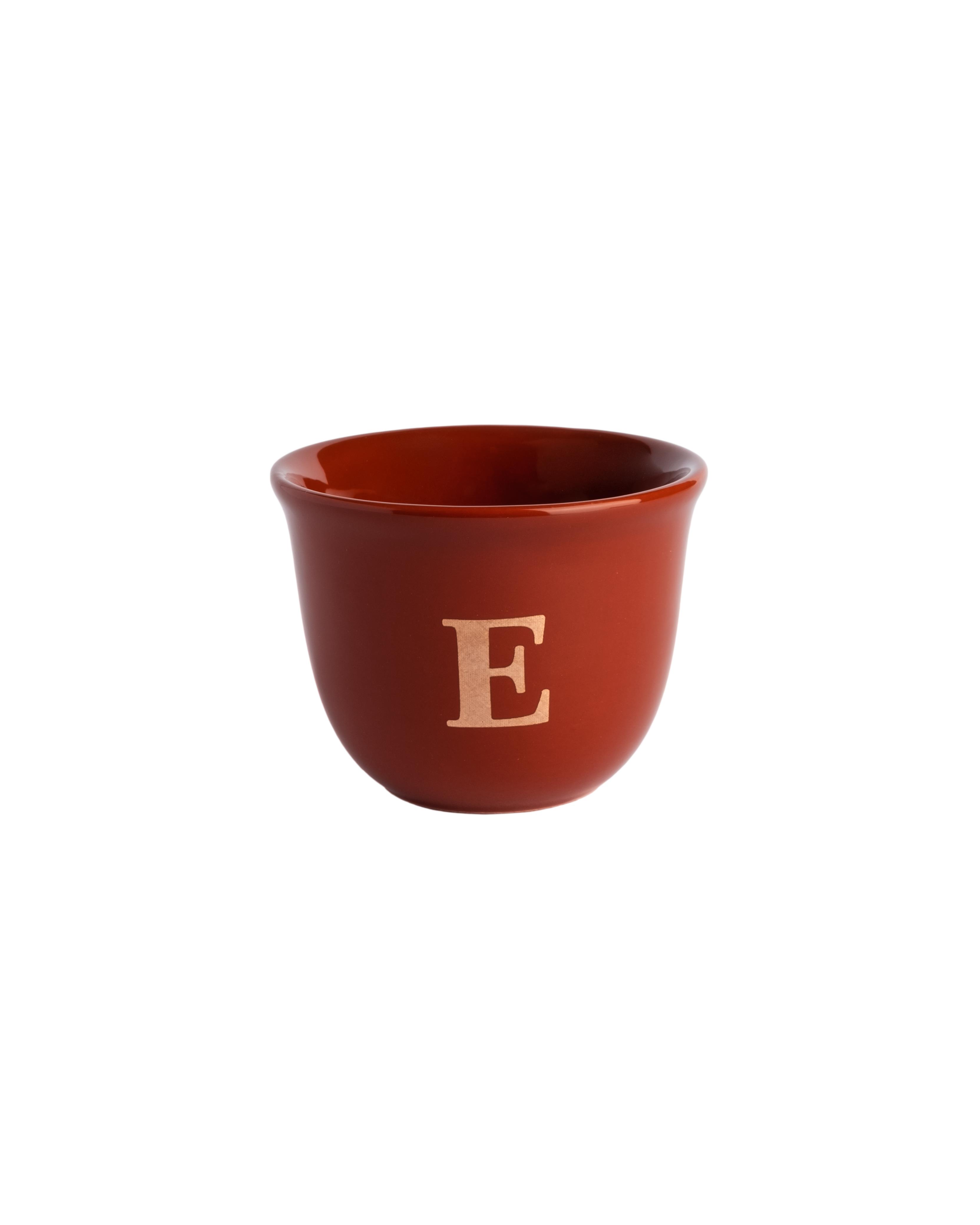 Ecocotton Seramik El Yapımı Espresso Fincanı E Harfi - Terra