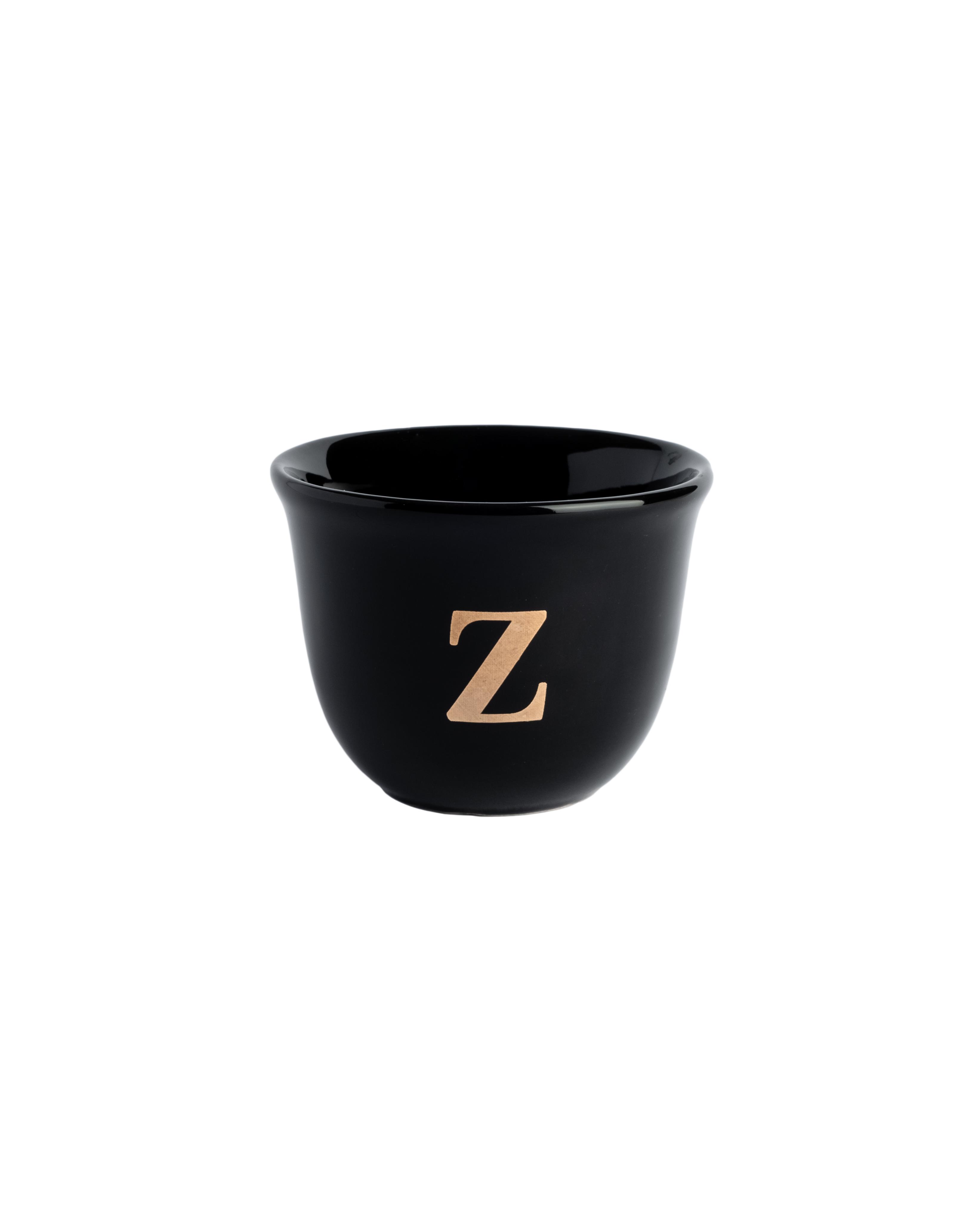 Ecocotton Seramik El Yapımı Espresso Fincanı Z Harfi - Siyah