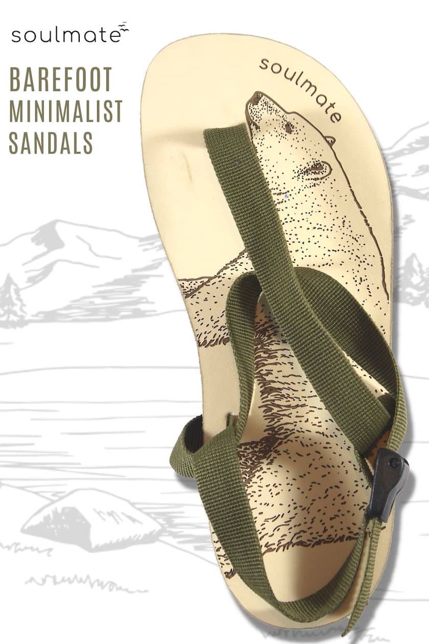 Soulmate LE90-N Barefoot Minimalist Deri Sandalet / Haki