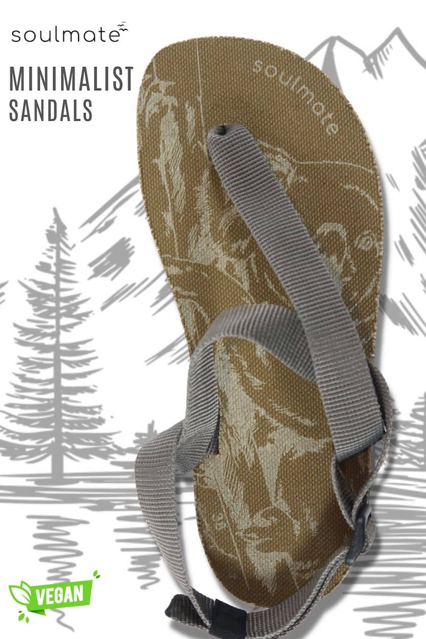 Soulmate FE90 Barefoot Minimalist Vegan Sandalet / Gri