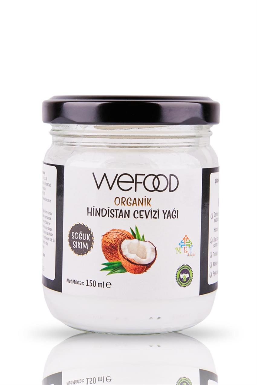 Wefood Organik Hindistan Cevizi Yağı 150 ml 2'li(Organik Sertifikalı, Soğuk Sıkım)