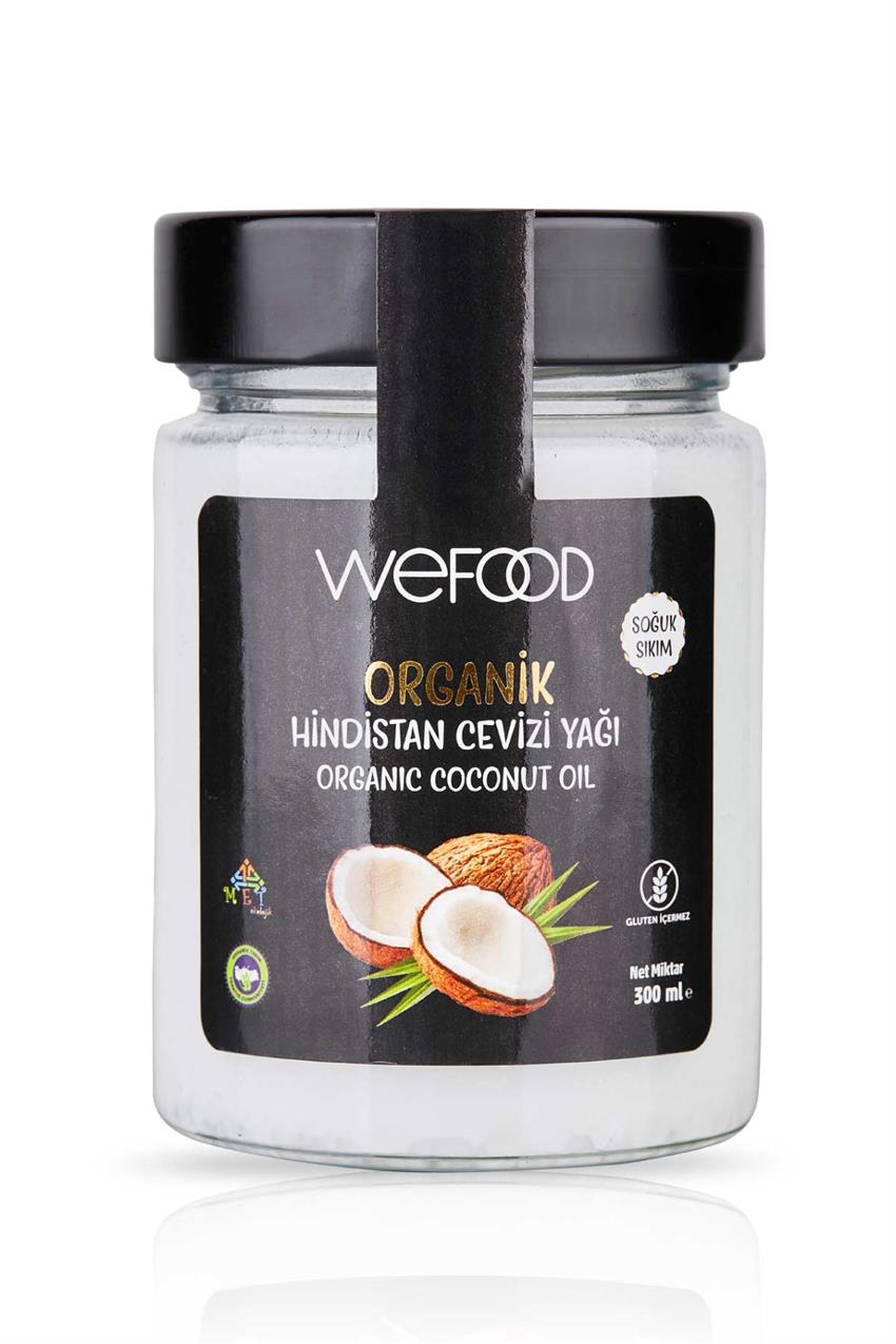Wefood Organik Hindistan Cevizi Yağı 300 ml 2'li (Organik Sertifikalı, Soğuk Sıkım)