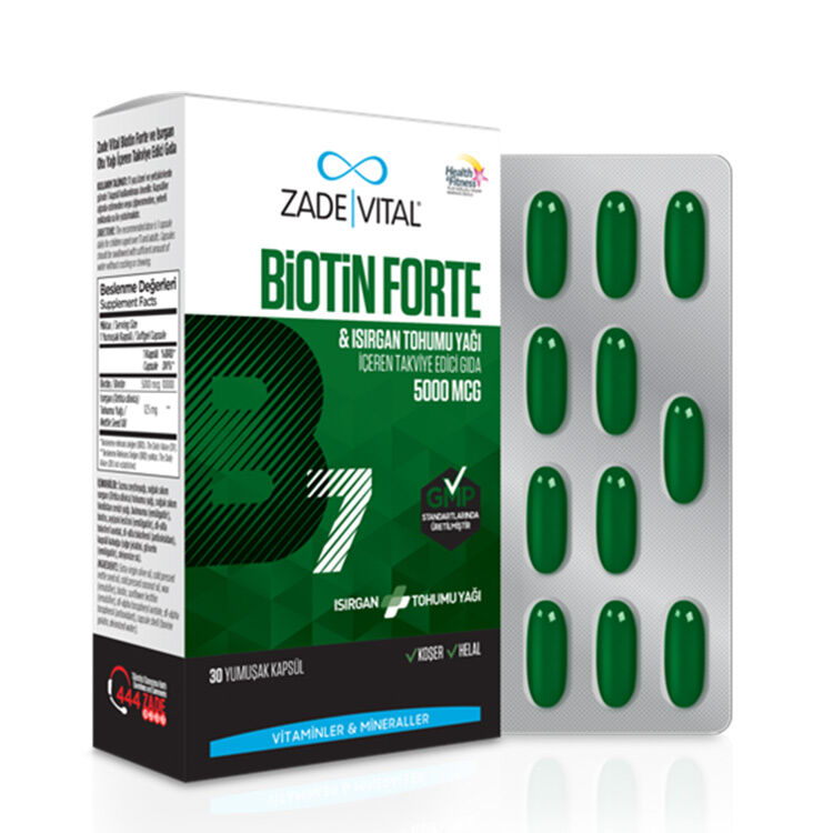Zade Vital Biotin Forte 30 Yumuşak Kapsül